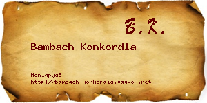 Bambach Konkordia névjegykártya